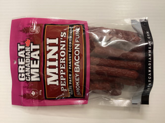 Mini Pepperonis Bacon Fume Great Canadian Meat